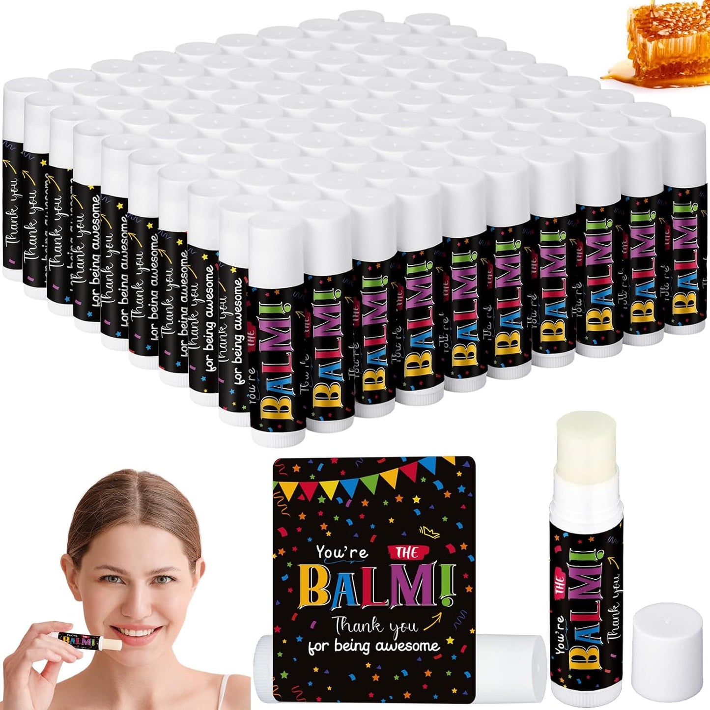 Bulk Lip Balms for Christmas Gifts - Employee Thank You Favors | 150 Pack for Nurses & Coworkers