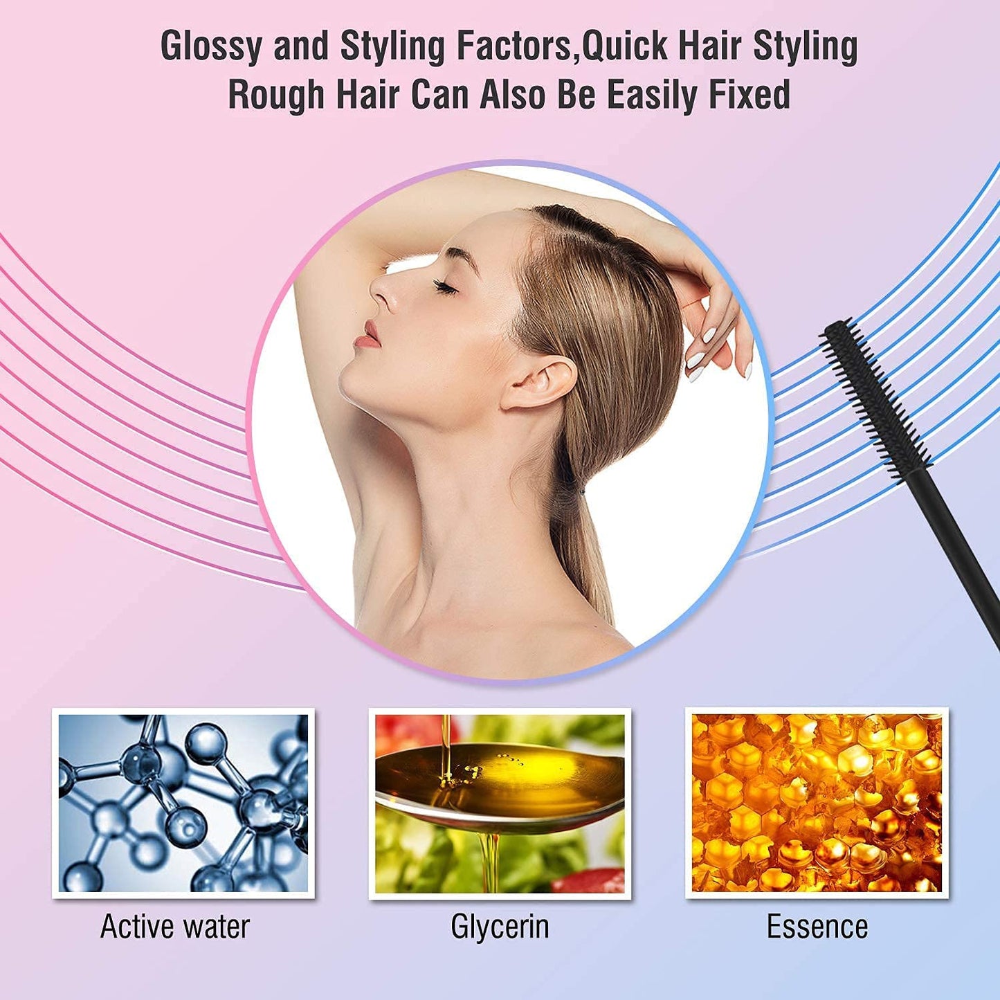 FUNAN Hair Finishing Stick 2 Pack, Flyaway Hair Tamer for Women, Baby Hair & Edge Control Wand, Non-Greasy Hair Mascara for Smooth Buns & Ponytails, Travel Size