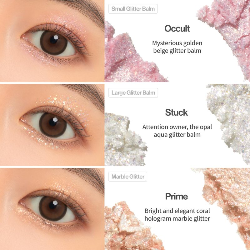Glitterpedia Eye Shadow Palette - Versatile Shimmer & Glitter Textures | Perfect for Brown & Blue Eyes