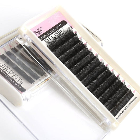 Natural Looking J Curl Siberian Mink Eyelash Extensions Handmade Volume Individual False Lashes Pack Thickness 0.15mm Medium 12mm by Bella Hair
