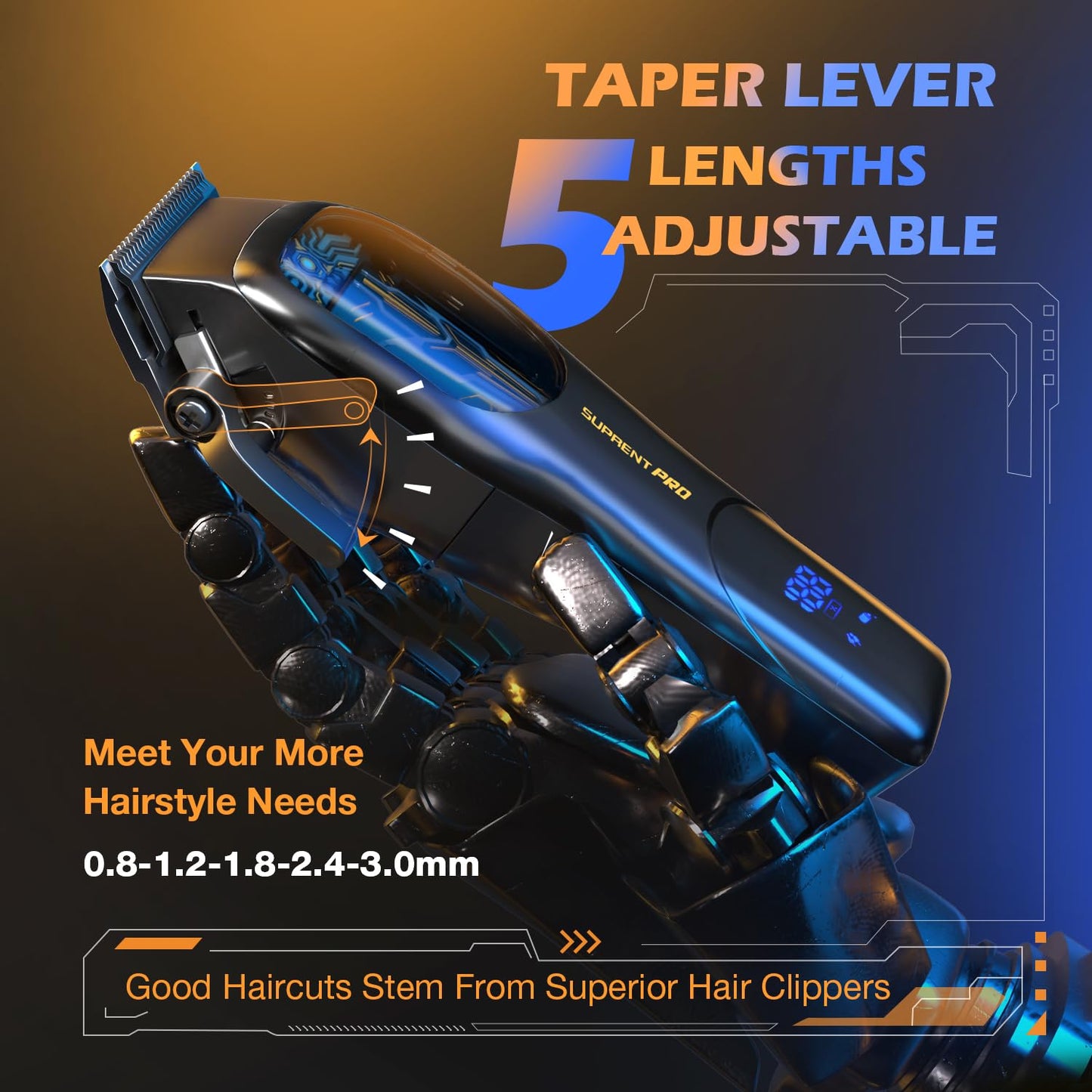 Hair Clippers Professional for Men- High Torque Brushless Motor with Diamond-Like Carbon Coating Ceramic Blade, Mens Cordless Hair Clippers Set for Barbers with Charging Base