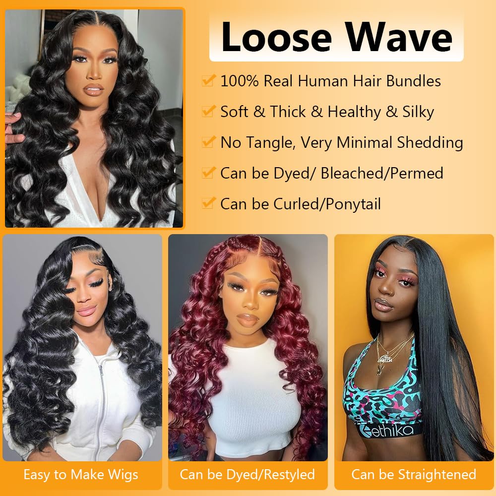 QTHAIR 18A Grade Brazilian Virgin Loose Wave1 Bundle 20inch 100g Natural Color Raw Unprocessed 100% Human Hair Virgin Loose Wave Hair Weave for All Women