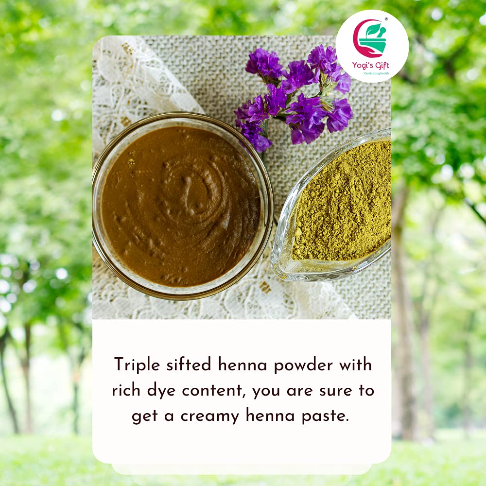 Henna Powder for Hair 2 LB | Triple Sifted & 100% Pure Henna | Chemical-Free Natural Hair Dye | Premium Quality | By Yogi's Gift®