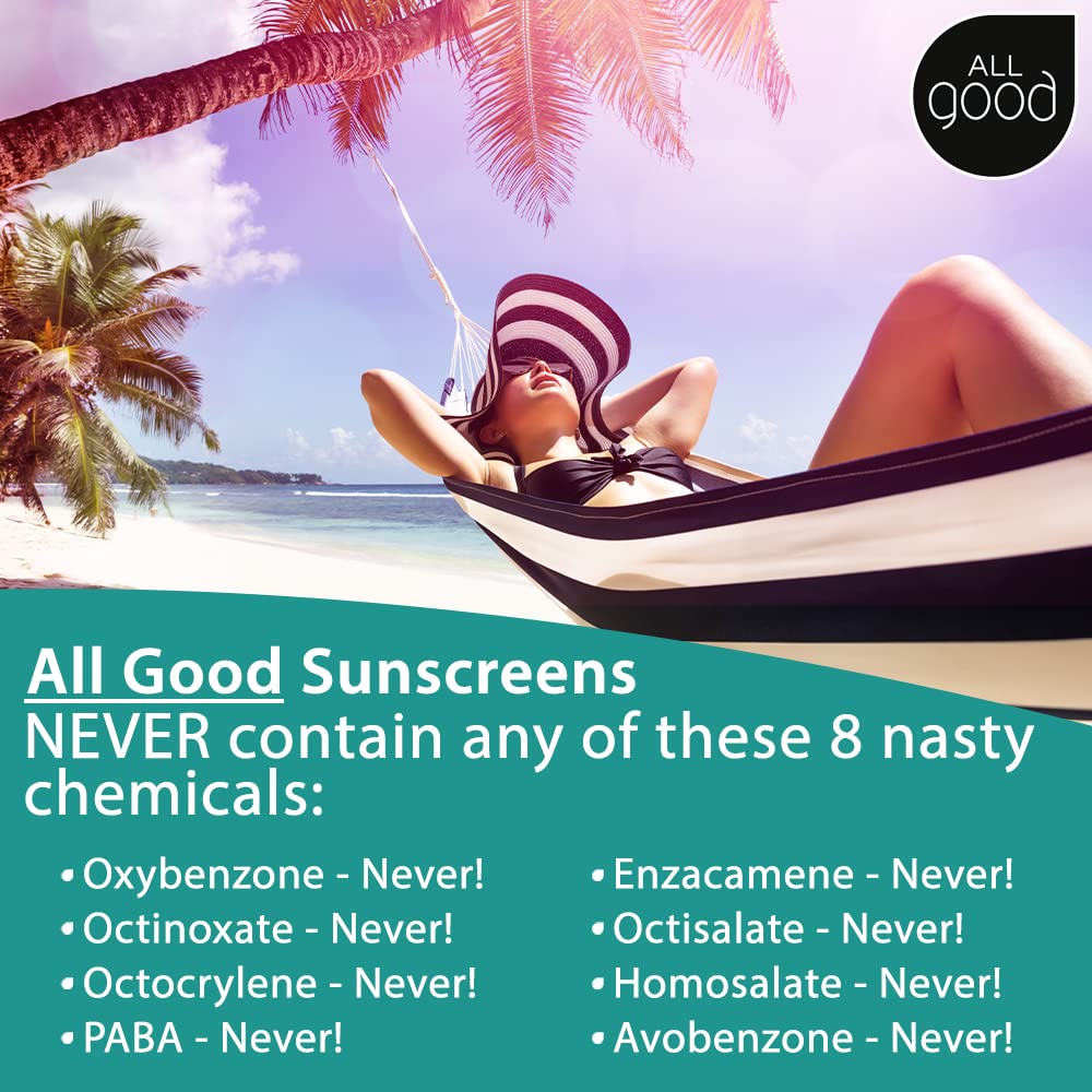 All Good Sport Sunscreen Spray - UVA/UVB Broad Spectrum SPF 30 - Water Resistant, Coral Reef Friendly - Zinc, Calendula, Aloe