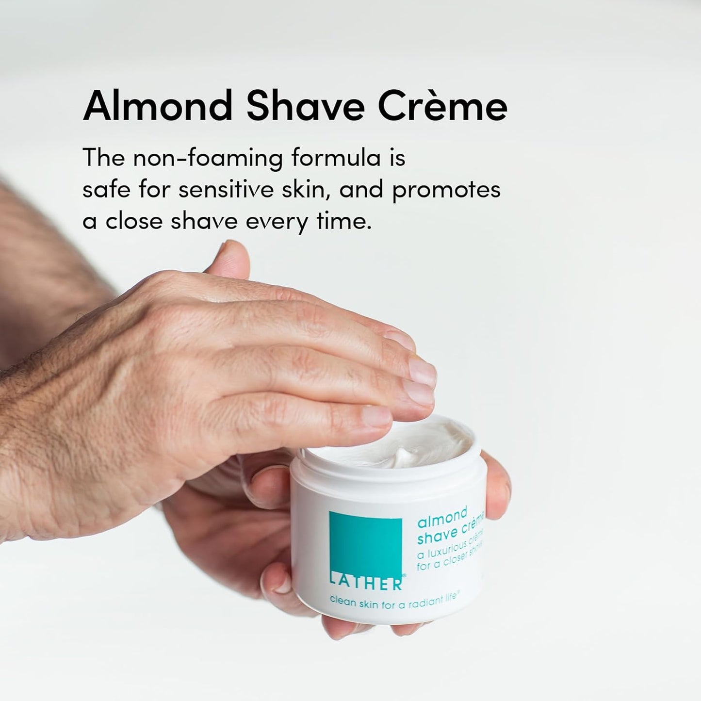 Almond Shave Crème - Non-Foaming Luxurious Shaving Cream for Sensitive Skin | 4 oz - Vegan & Cruelty-Free