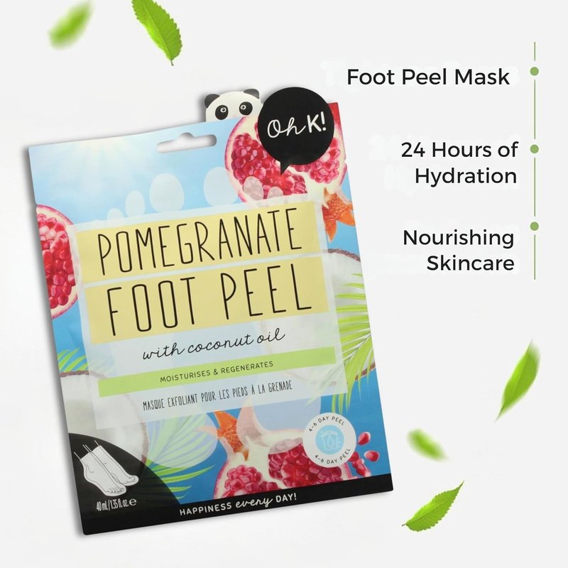 Pomegranate Foot Peel Mask - Exfoliating Treatment for Dry Feet & Cracked Heels | 1 Pair