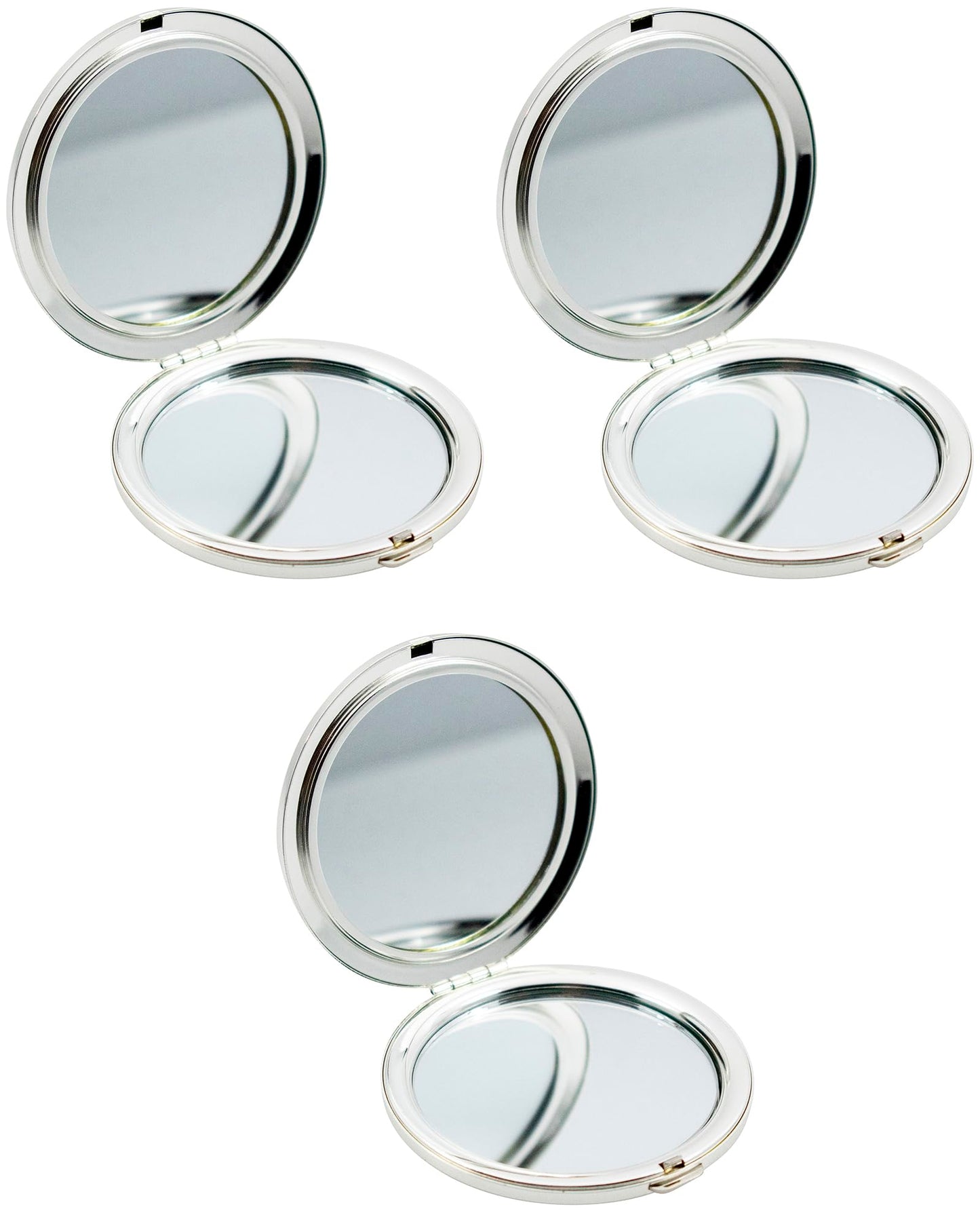 Stephanie Imports Set of 3 Double Sided Magnifying Round Compact Mirrors with Printed Insert (Gatsby Sun Hat)