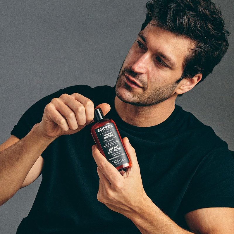 Brickell Men's Hand Cream - Maximum Strength Natural Lotion with Vitamin E & Shea Butter | 4 Ounce Unscented