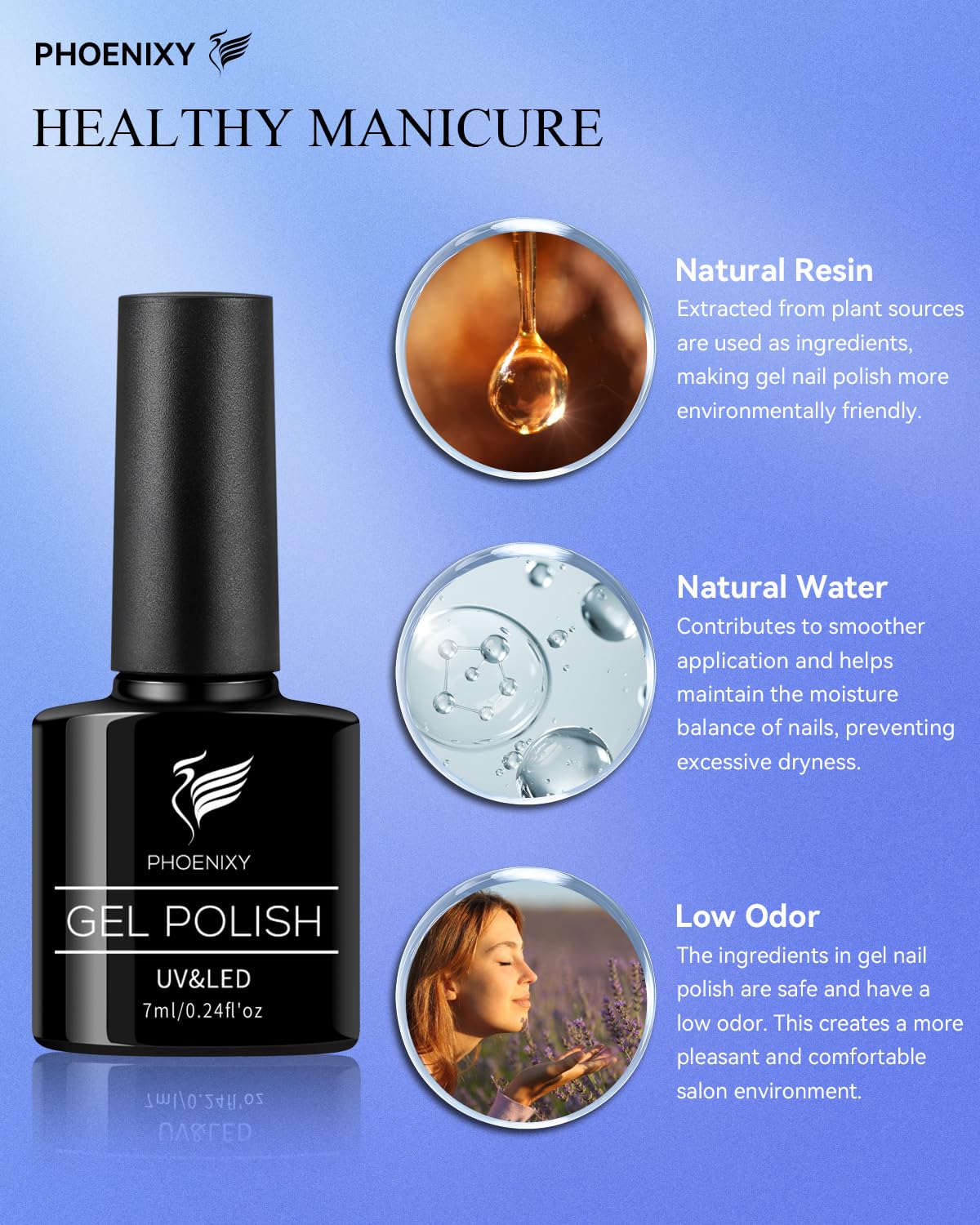 phoenixy Gel Nail Polish, 36 Colors Gel Polish Set with 4 Pcs Base Matte Glossy Top Coat Gel Polish Kit Soak Off UV Gel Nail Polish Set Manicure at Home Gift for Women (PCE9009)