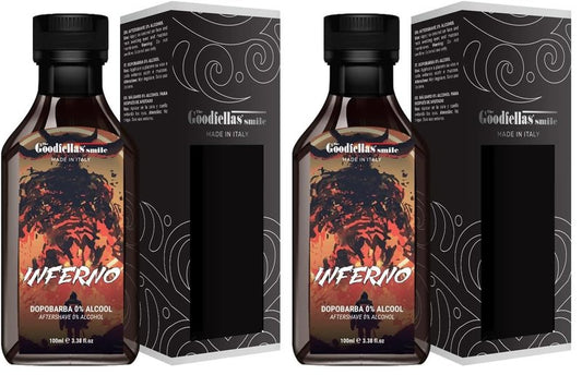 The Goodfellas' smile Soothing Alcohol-Free Aftershave Splash/Tonic, Made in Italy, 100 ml, 3.38 oz (Inferno) (Pack of 2)