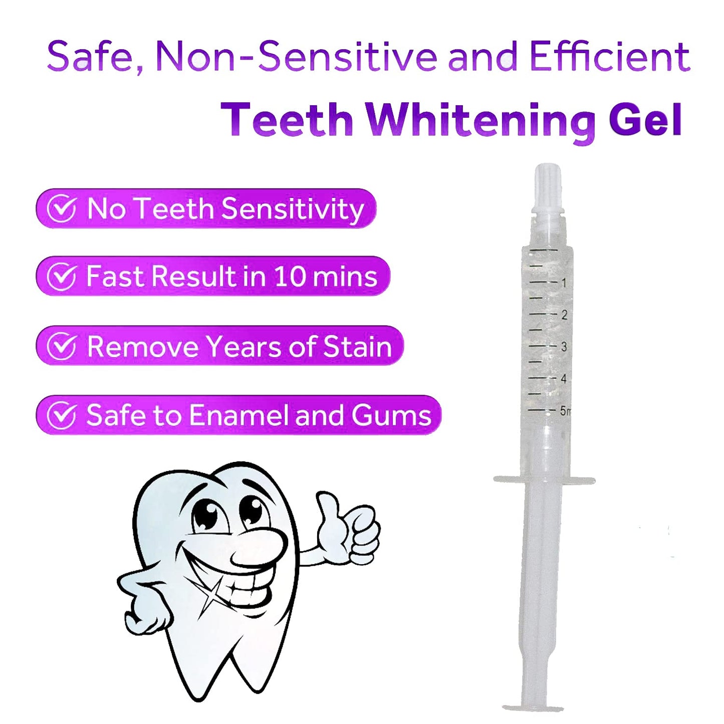Bright White Smiles 35% Carbamide Peroxide Teeth Whitening Gel Refills, Sensitive Teeth Whitener, Works with LED Light and Trays (10 X 5 ML/CC)