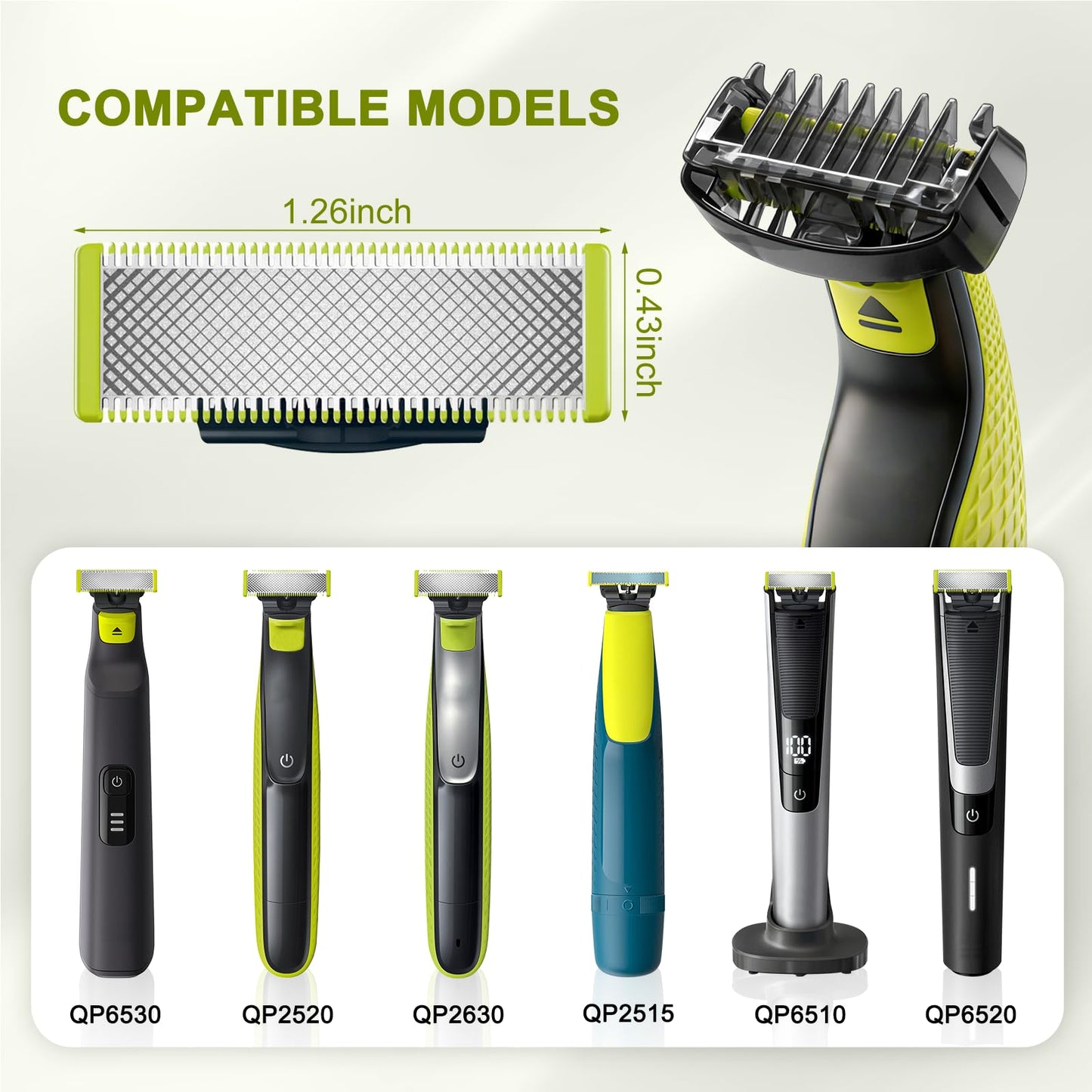 Guide Comb 0.5/1/1.5/2/2.5/3/3.5/4/4.5/5/7/9 MM for Norelco Trimmer Shaver, Compatible with Obalde QP2724/QP2834/QP2520/30, QP2620, Hybrid Electric Trimmer Guards with Cleaning Brush and Storage Bag
