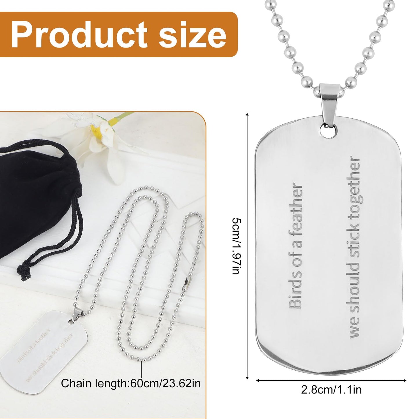 Mikovivi Birds of a Feather Necklace, Stainless Steel Singer Album Inspired Merch with Flannel Trendy Pendant Necklace Jewelry Gifts for Concert Fans