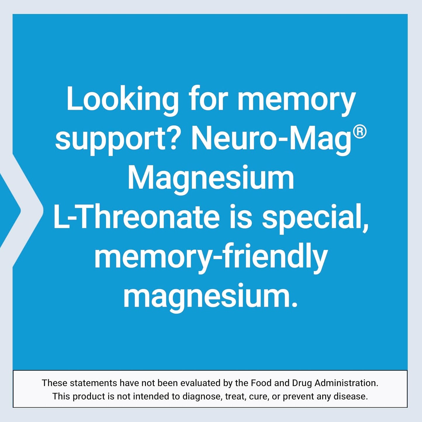 Neuro-Mag Magnesium L-Threonate - Cognitive Health Support, Quick Thinking | 90 Vegetarian Capsules (144 mg)