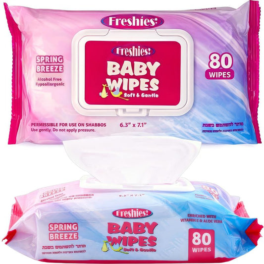 Ultimate White Baby Wipes Freshies with Lids - (Pack of 80) - Luxurious Softness Design - Perfect for Sensitive Skin & All Ages