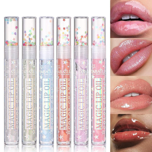 Glitter Lip Gloss Set - 6 Shimmery Liquid Lipsticks for Plumping & Moisturizing | High Shine Finish