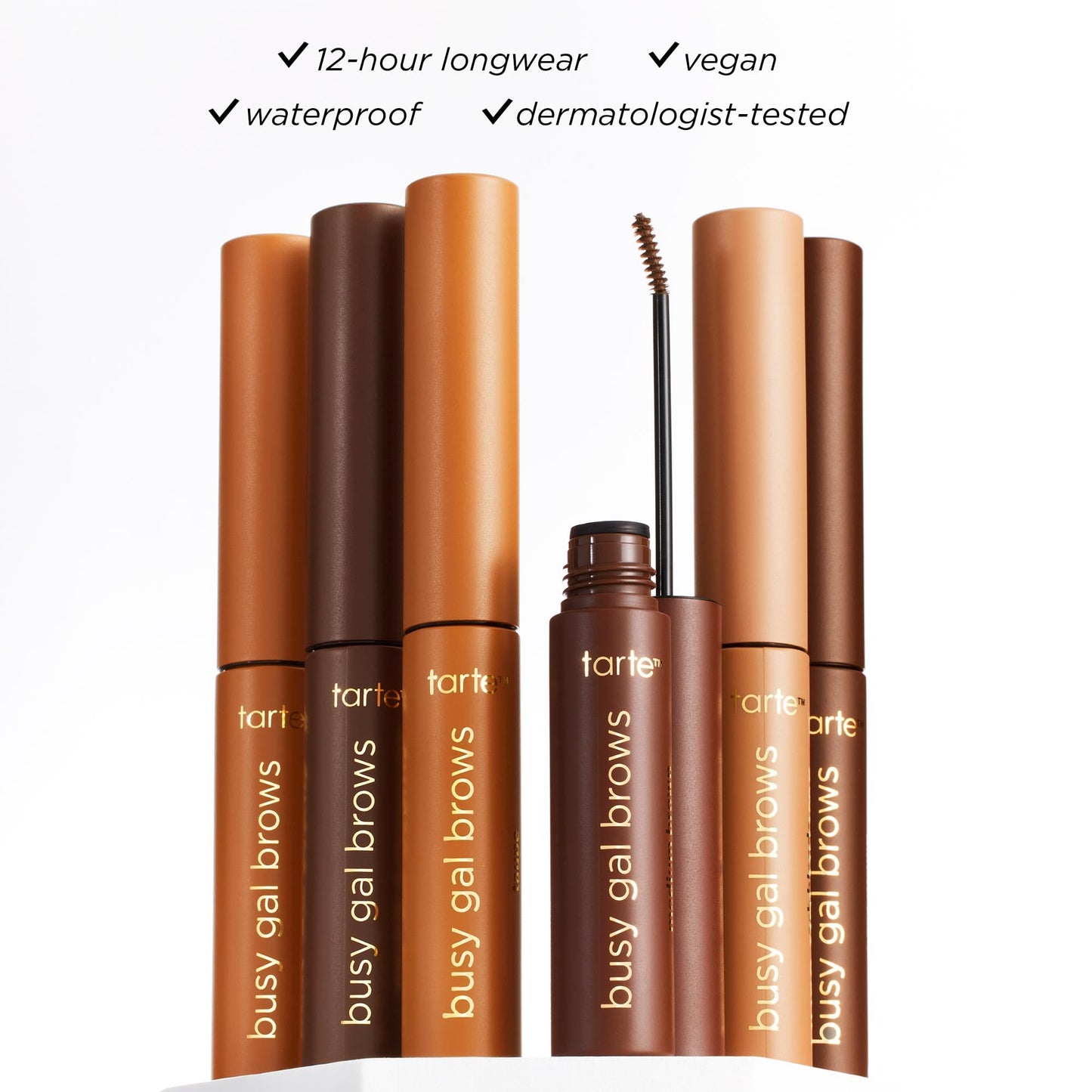 tarte busy gal tinted brow gel – 3-in-1 Waterproof Longwear Eyebrow Gel to Shape, Tint & Set Brows, Infused with Vitamin E, Vegan & Cruelty-Free, full size, ash blonde