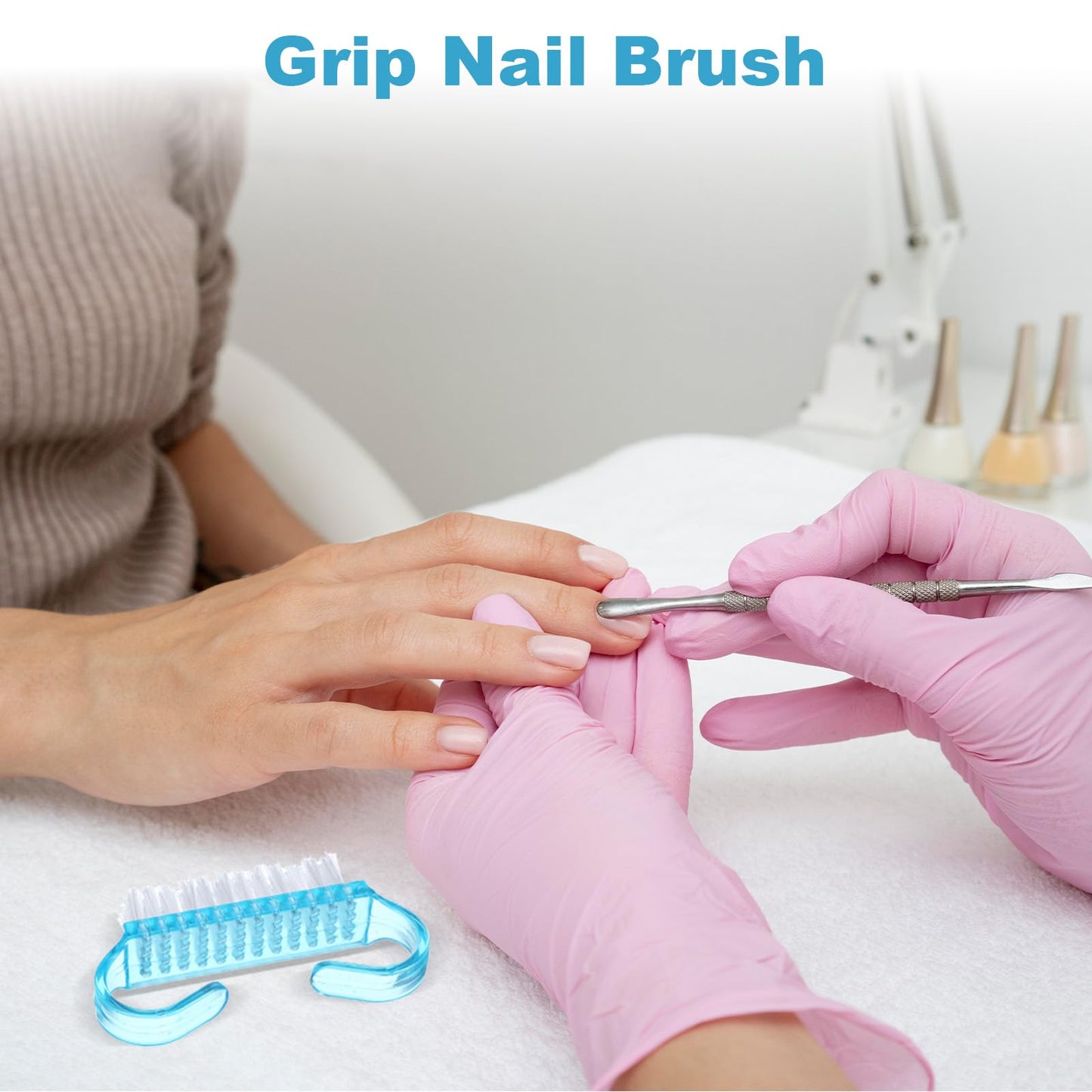 320 Pcs Handle Grip Nail Brush for Toes and Nails Cleaner, Pedicure Scrubbing tool kit for Men and Women