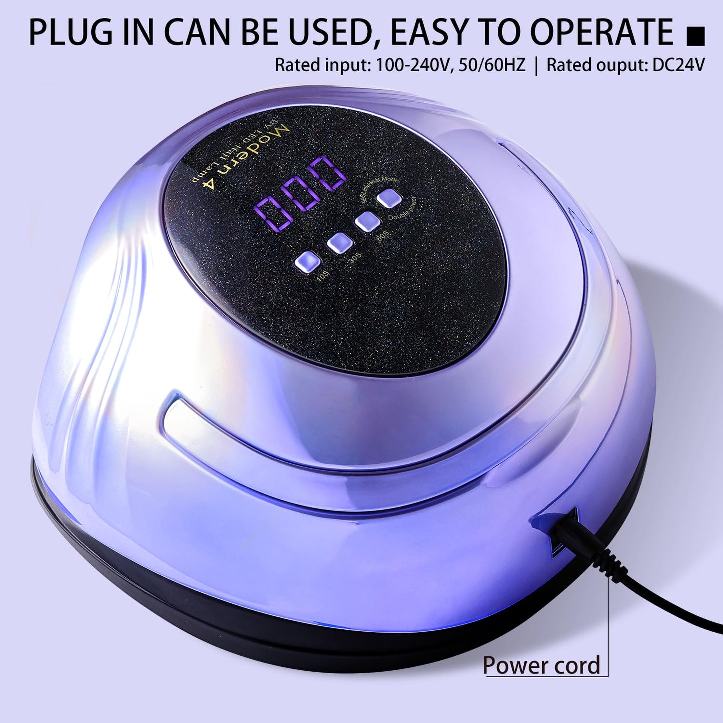 Limegirl UV Nail Lamp - Pearlescent Version, Professional Nail Dryer with 4 Timer, Powerful Dual UV & LED Lamp Beads and Auto Sensor, Fast Curing Gel Lamp, Salon Home Manicure Kit (Pearl Violet)