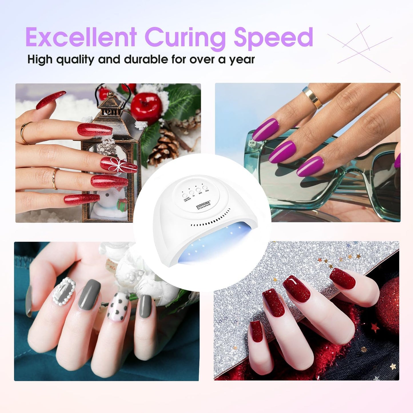 JODSONE UV LED Nail Lamp - 30 Light Beads Gel Polish Dryer | Automatic Sensor, 3 Timer Settings