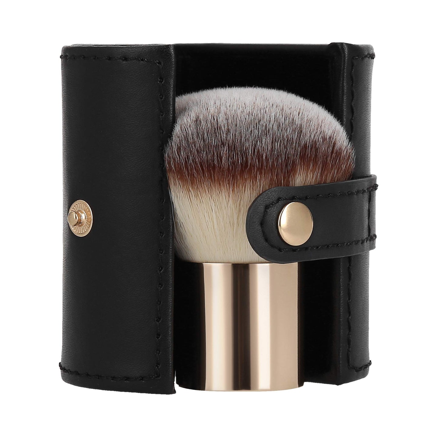 T4B Kashōki 200 Kabuki Brush Travel Mineral Powder Brush for Loose Powders with Synthetics and Taklon Bristles and Tube Makeup Case Designed for Professional Use