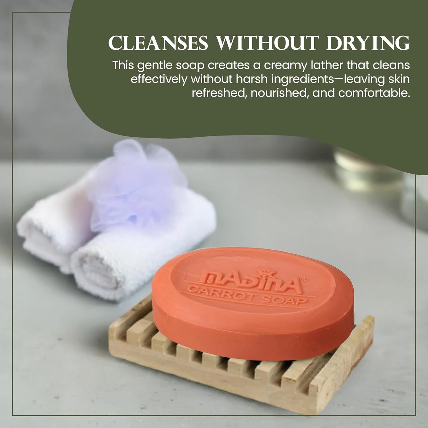 Carrot Soap Bar - Moisturizing Carrot Seed Oil & Shea Butter | Anti-Aging, Vegetable-Based, 6 Pack (3.5 oz Each)