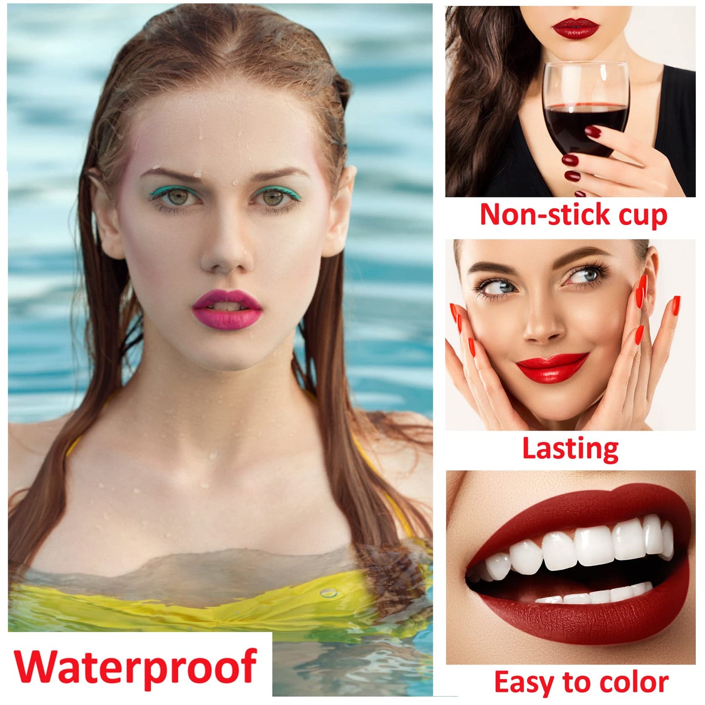 BKPPLZP Wine Lip Tint,6 Colors Wine Lip Gloss Set,Wine Liquid Lipstick,Liquid Wine Lip Gloss,Matte Lip Stain Long Lasting Waterproof Matte Lip Gloss Set,Creates Natural Moisturizing Lip Gloss Easily
