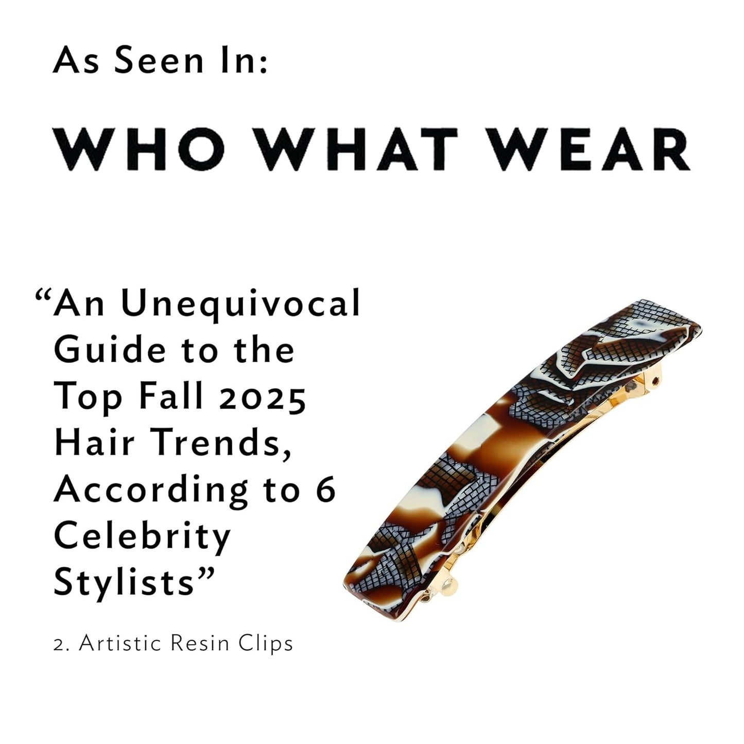 Tortoise Hair Barrette for Thin Hair - Classic Rectangle French Clip | Lightweight, Strong Hold