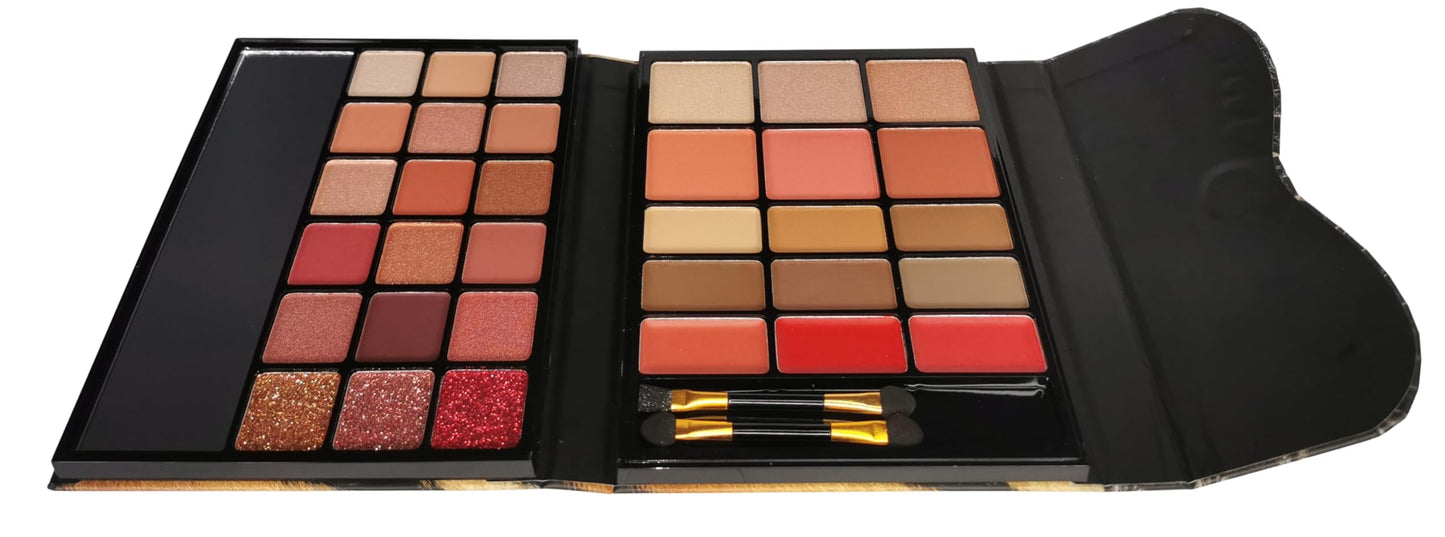 33 Color Eyeshadow Palette with Blush & Highlighter – Professional All-in-One Makeup Set for Eyes & Face | Matte, Metallic & Glitter Shades | Travel-Friendly Beauty Gift Set