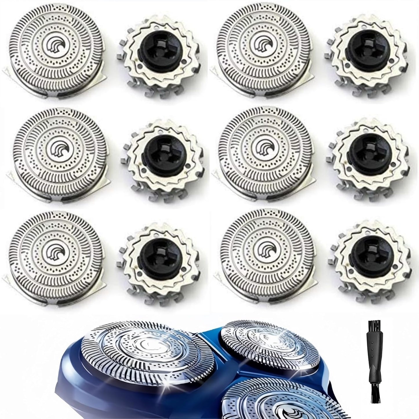HQ9 Replacement Heads Compatible With Philips Norelco Hq9 Speedxl Replacement Heads,for Philips Norelco Electric Shaver Head HQ9070,8140XL,HQ9080,HQ8240,PT920 Etc Model,HQ9 Replacement Blades