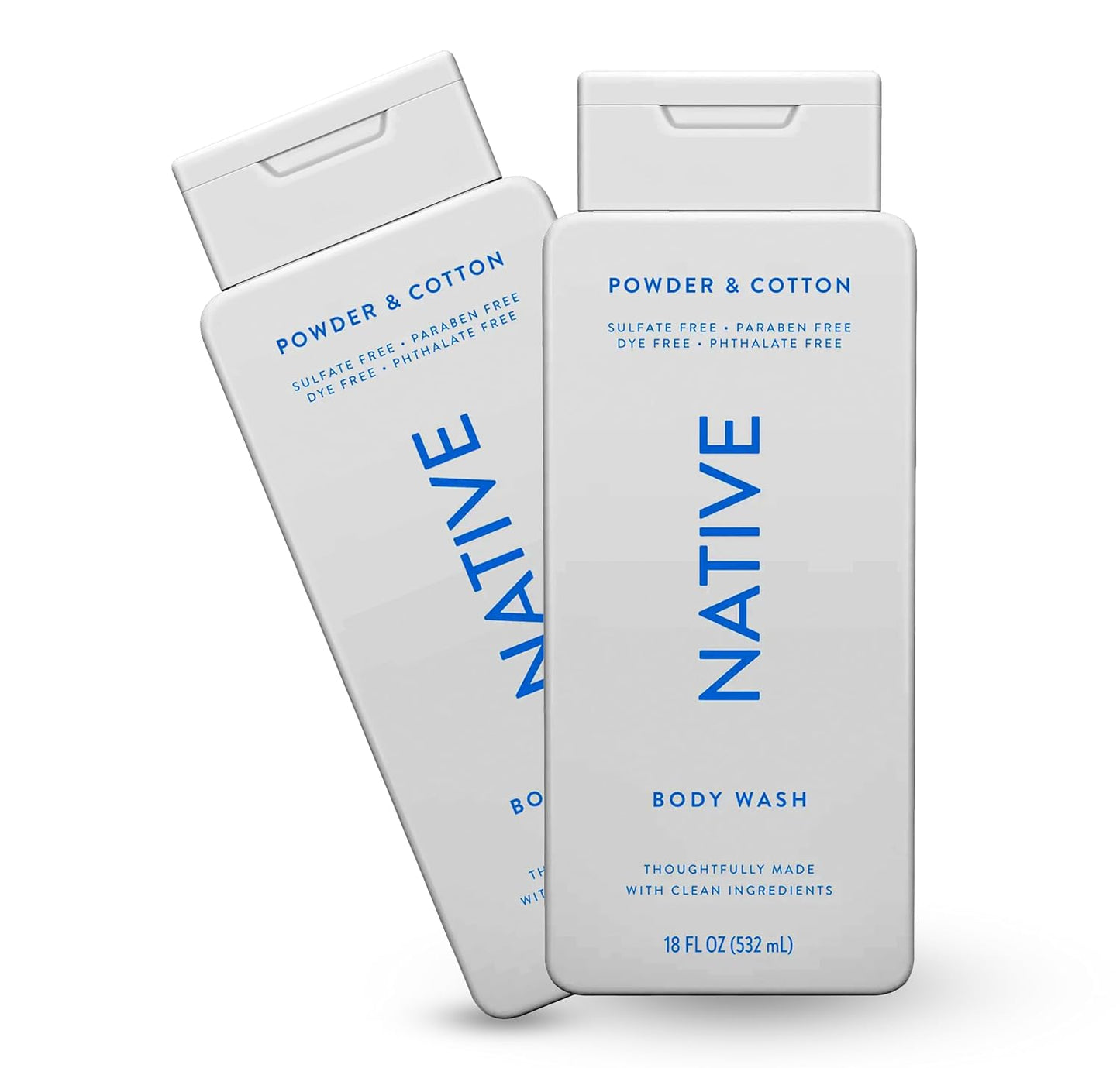 Native Body Wash for Men & Women - Sulfate & Paraben Free | Hydrating Clean Ingredients, 18 oz (Pack of 2)