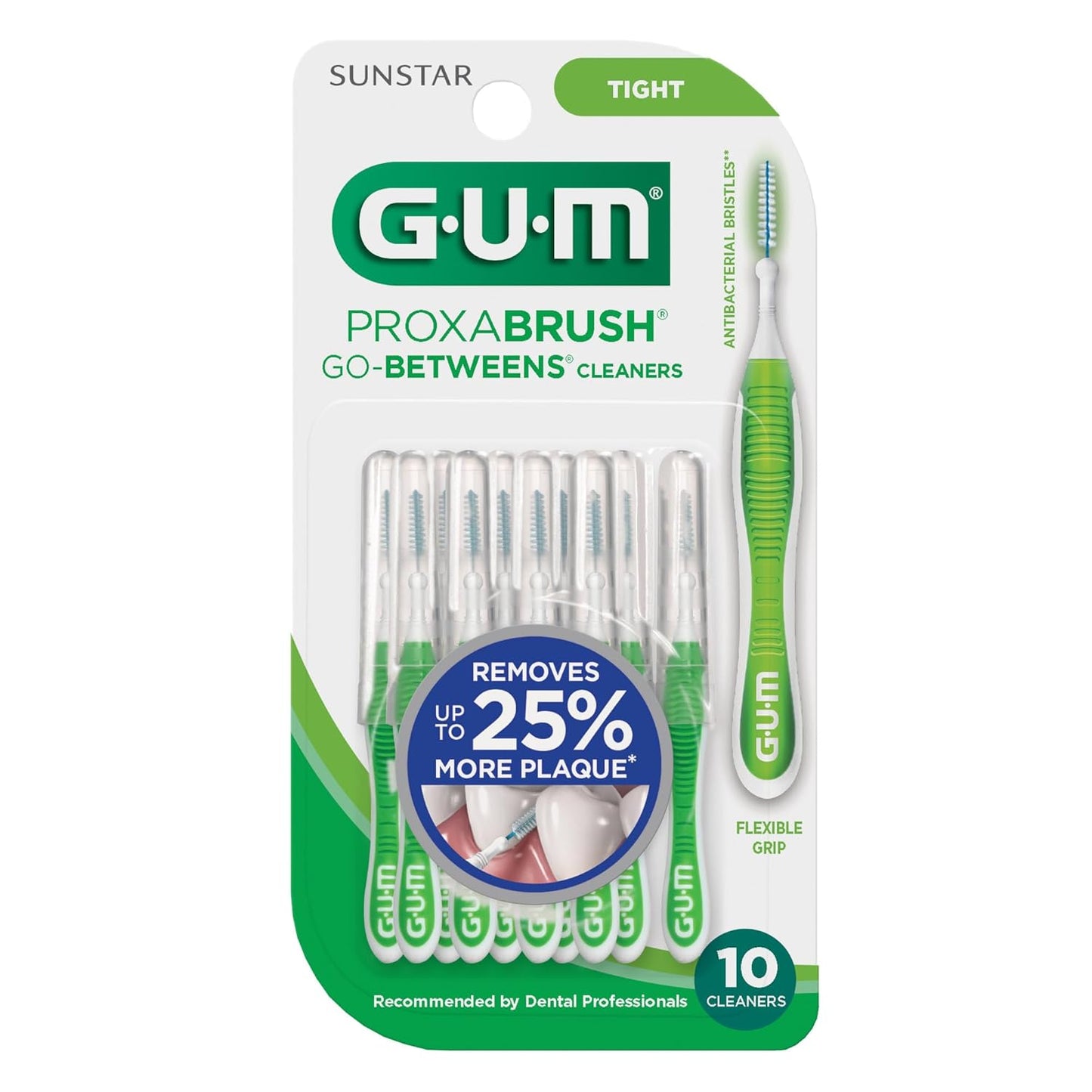 GUM Proxabrush Interdental Brushes - Soft Bristle Dental Picks for Plaque Removal | 10 Count (Pack of 6)