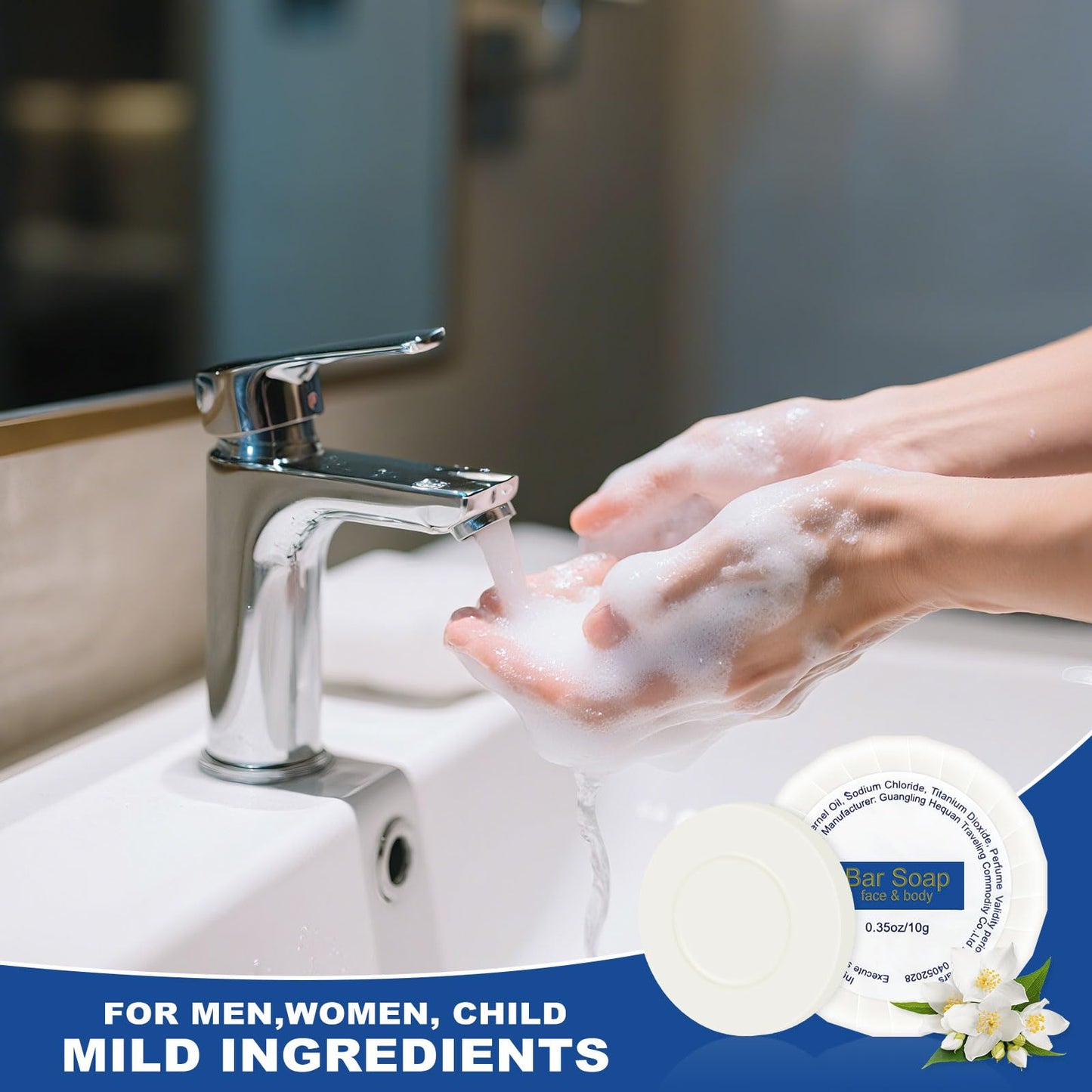 Mini Soap Bars Bulk Individually Wrapped Round Bulk Bar Soap 0.35 oz Travel Soap Small Hotel Soaps Toiletries for Hotel Bathroom Camp RV (200)