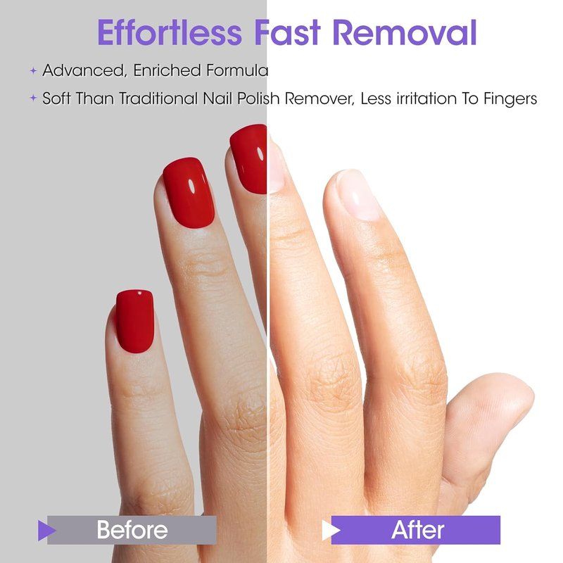 Gellen Non Acetone Nail Polish Remover - Jojoba & Castor Oil Enriched | 16 Fl Oz Soak Off Gel Polish Remover for Home Use