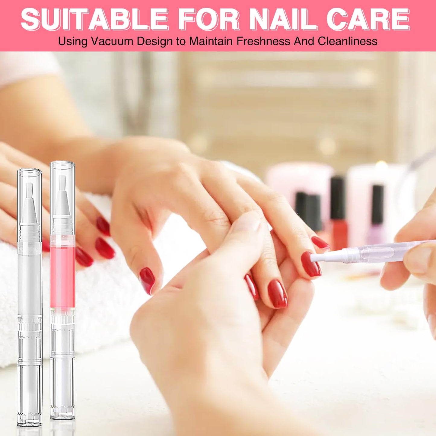 DupakSYS 3ml 50Pcs Nail Oil Pen, Empty Cuticle Oil Pen For Nail Growth