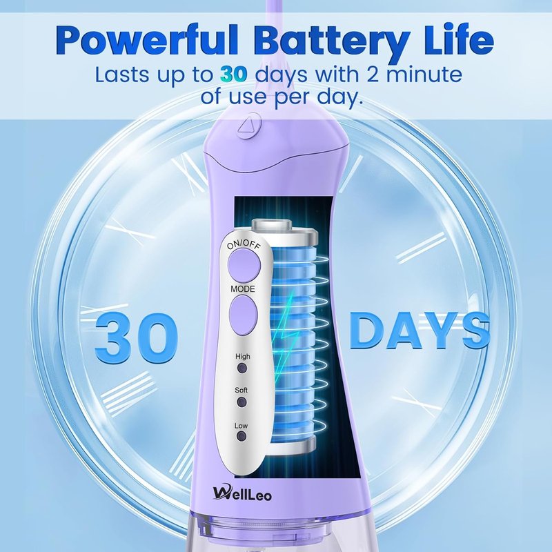 Water Flosser for Teeth - Portable Rechargeable Oral Irrigator with 5 Jet Tips | IPX7 Travel Dental Care