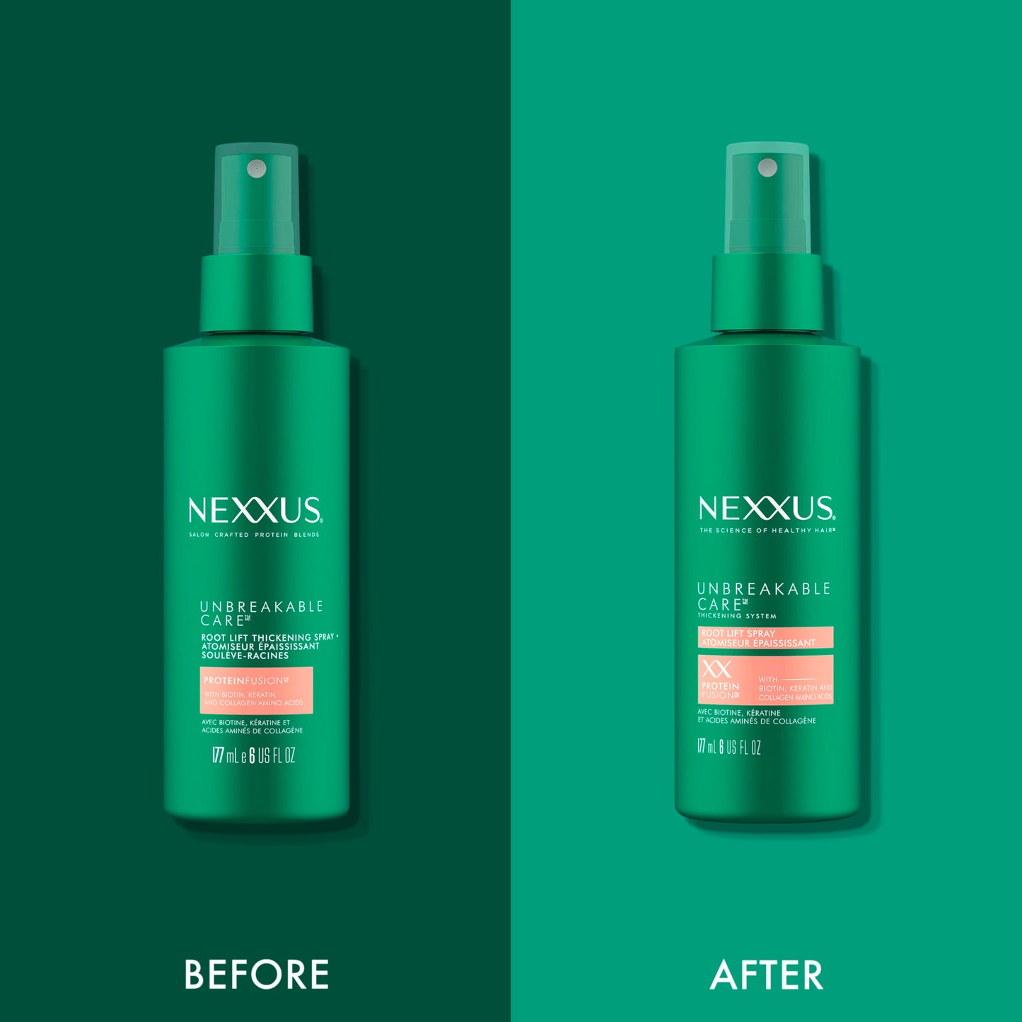 Nexxus Root Lift Thickening Spray Unbreakable Care with ProteinFusion Blend of Biotin, Keratin & Collagen Amino Acids, 6 oz