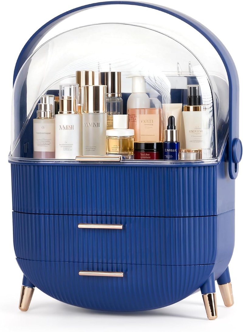 Egg Shape Makeup Storage Box - Portable Vanity Cosmetics Organizer for Countertop | Preppy Design