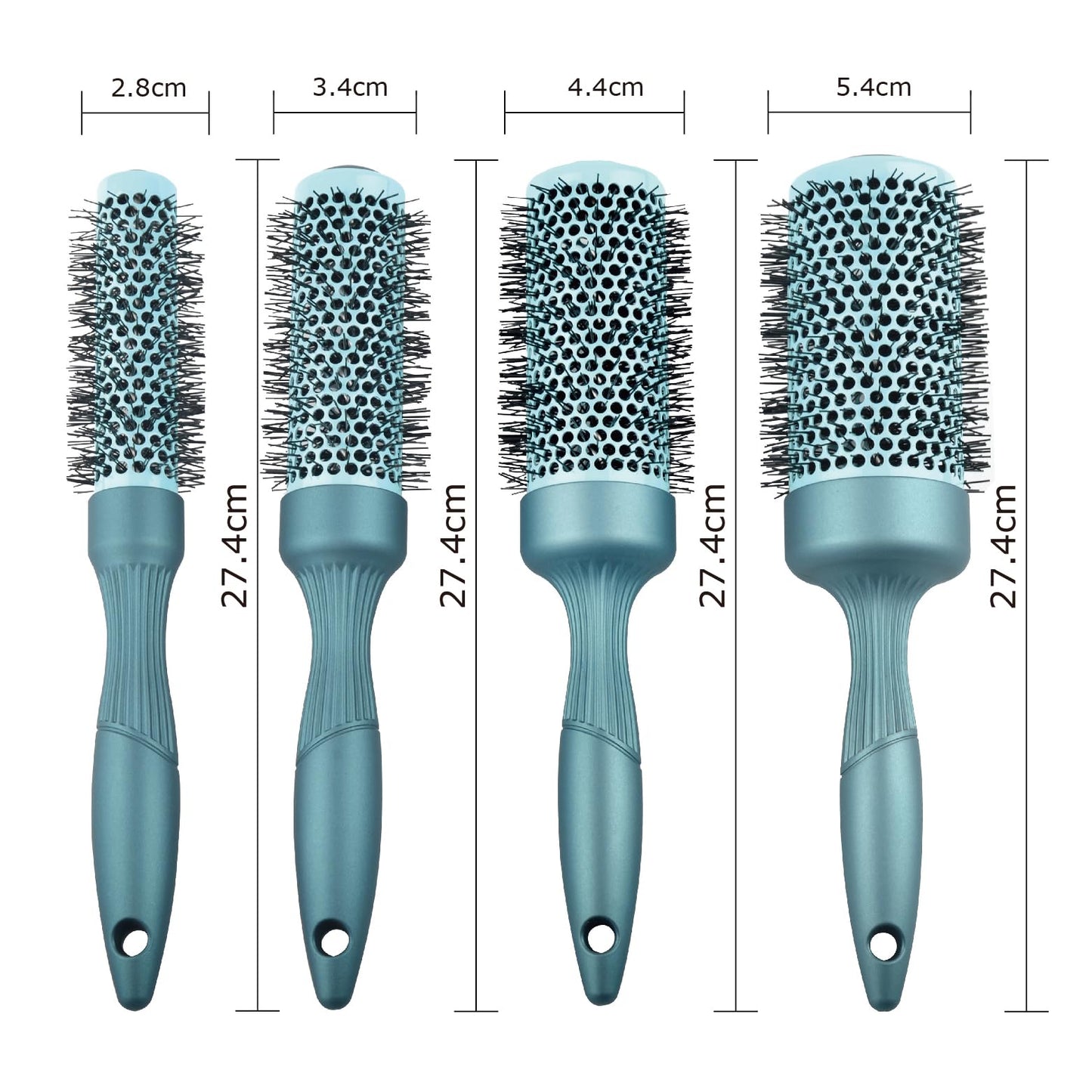 5pcs Round Brush for Blow out Professional Round Hair Brush for blow drying Leaves Hair Shiny Heat Styling Brush 5 Different Sizes Works Very Well with The Blow Dryer