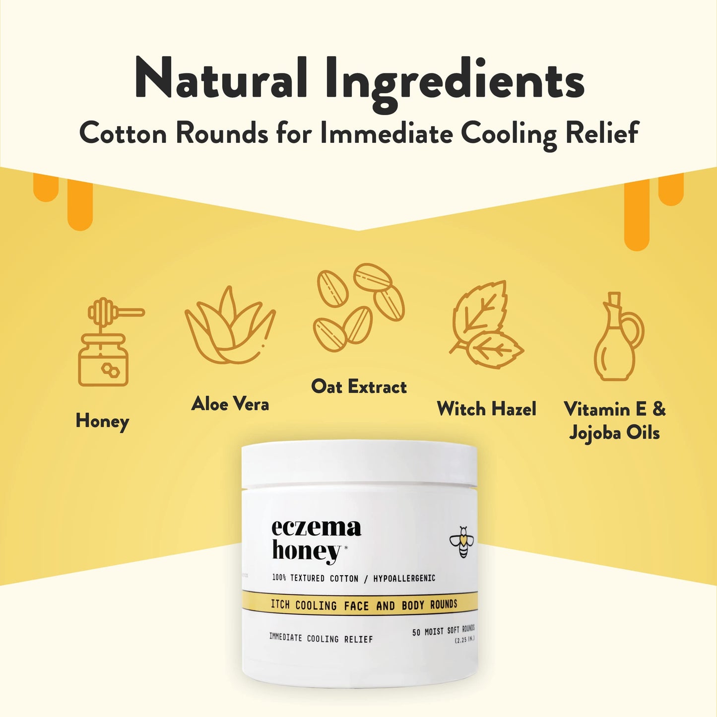 ECZEMA HONEY Itch Cooling Face & Body Rounds & Oatmeal Body Lotion - Bundle for Sensitive & Dry Skin - Cruelty Free