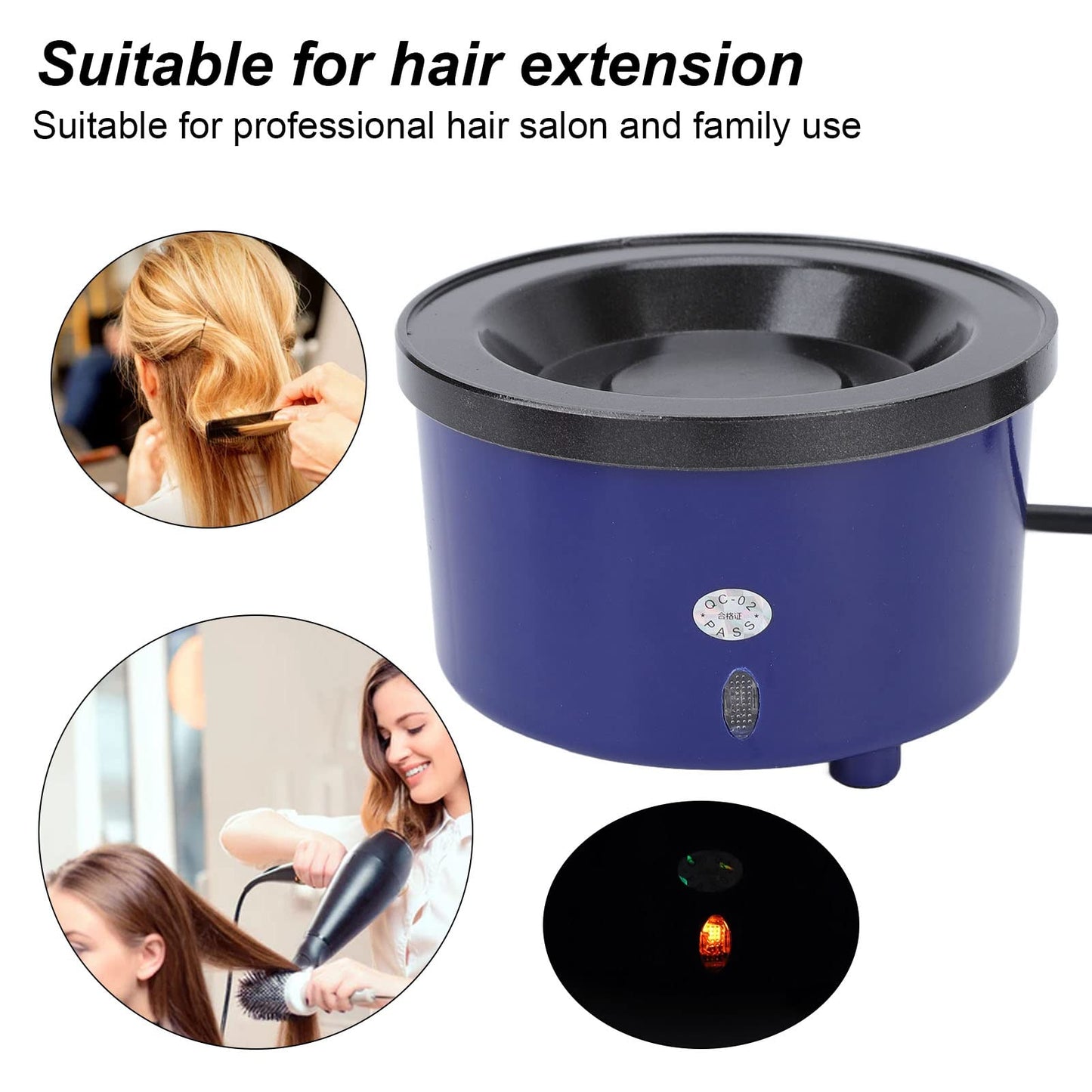 Hot Glue Pot, Hair Extensions Glue Melting Pots, Professional Hair Extension Melting Stove,Electric Hair Extension Glue Pot ConstantTemperature Quickly Heating Glue Pellets Beads
