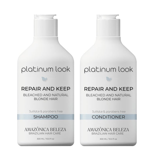 Purple Shampoo and Conditioner Set for Blonde Silver and Highlighted Hair, Neutralizes Brassy Tones While Hydrating and Repairing Dry Damaged Hair, Sulfate Free, 10 Oz