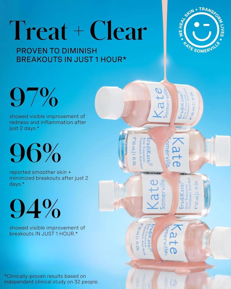 Kate Somerville EradiKate Acne Treatment - 10% Sulfur & BHA Pimple Cream | Medicated Drying Lotion, 1 Fl Oz
