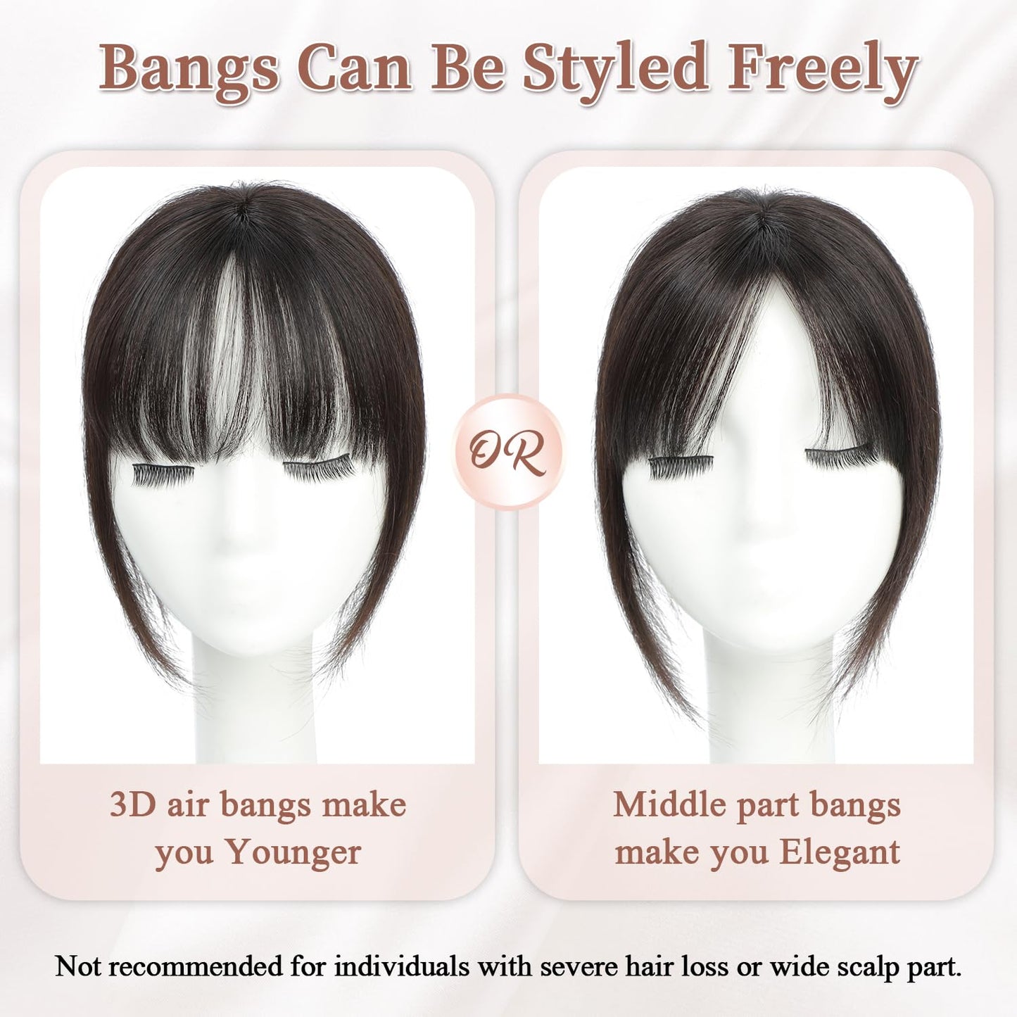 Molefi Clip in Bangs,100% Real Human Hair Clip on Bangs for Women 360 Cover Human Hair Topper with Bangs for Daily Use.