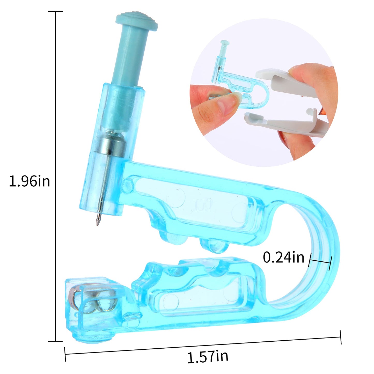 Tirdkid 50PCS Ear Piercing Kit - Disposable Safety Sterile Self Piercing Gun with Ear Studs and Aid Tool