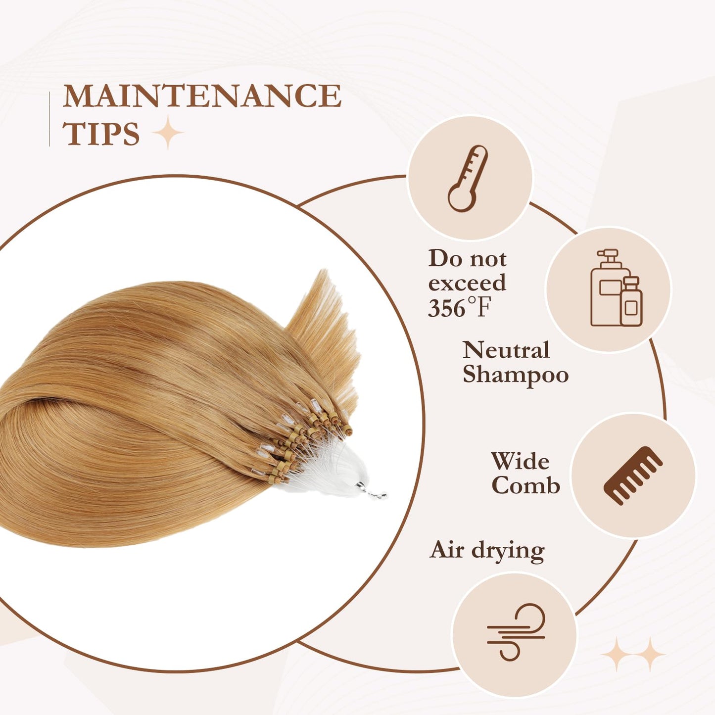 Eliysako Microlink Hair Extensions Human Hair 50g 18inch(#78) Natural Blonde Micro Link Hair Extensions Human Hair Microbead Hair Extensions Micro Loop Hair Extensions Real Human Hair For Women