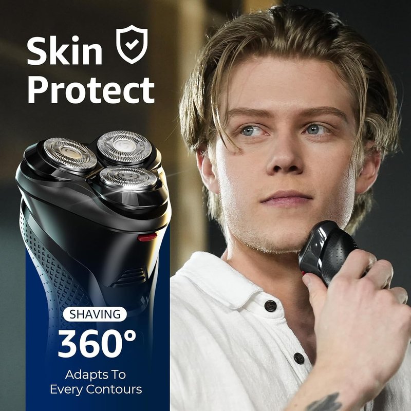Precision Men's Shaver: The Strategist Waterproof Razor with Adjustable Speeds, Integrated Nose Hair Trimmer, and Cordless Convenience - Deep Grey