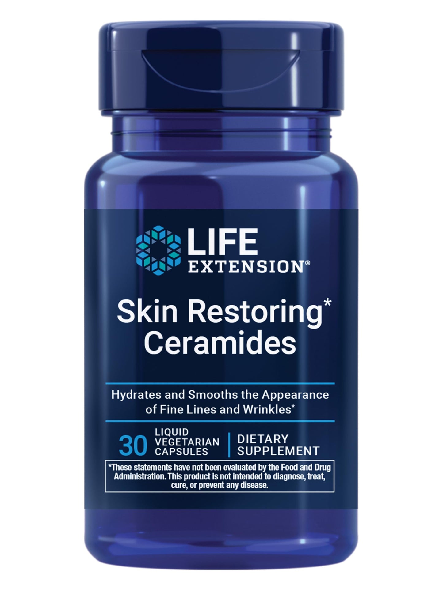 Life Extension Skin Restoring Ceramides* – Wheat Oil Extract – Hydrates & Smooths the Appearance of Fine Lines & Wrinkles – Gluten-Free, Non-GMO, 1-Daily, Vegetarian – 30 Liquid Capsules