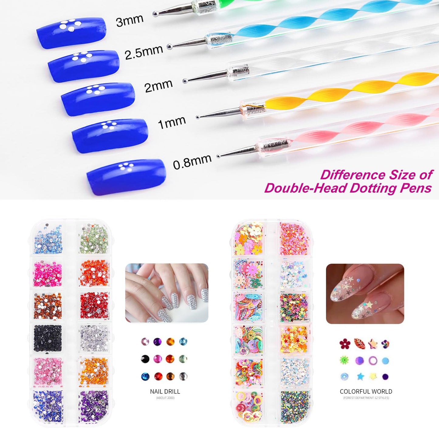 Major Dijit Complete Acrylic Nail Starter Kit with LED Lamp, 12 Colors Powder Acrylic Liquid Base/Top Coat Primer Electric Drill – DIY Nail Art Tools for Home & Salon
