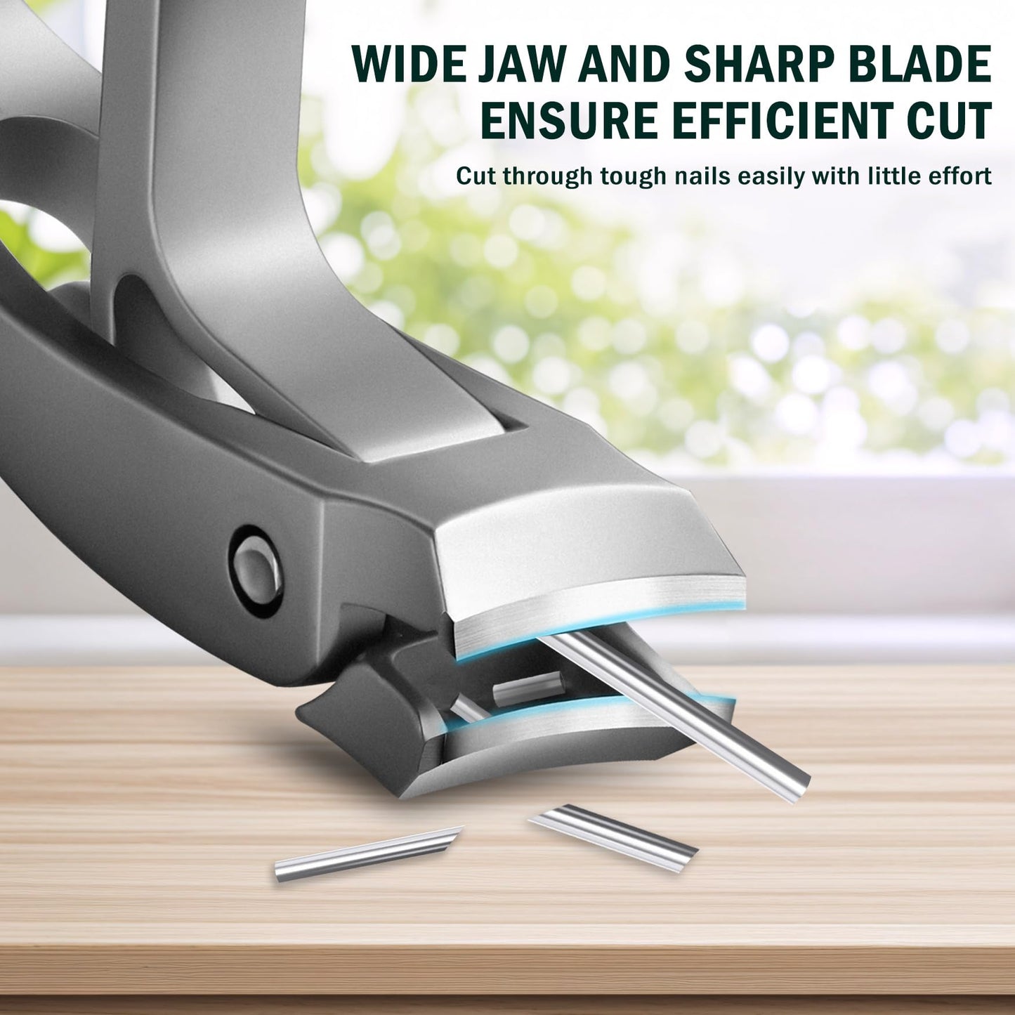 FVION Innovative Angled Head Toenail Clippers, Professional Ingrown Toe Nail Clippers for Thick Nails Seniors, Slanted Nail Clippers with Catcher, Pedicure Toenail Cutters Toenail Scissors